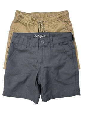 Cat & Jack 2-Pack Shorts in Khaki and Gray-Blue Size 4T